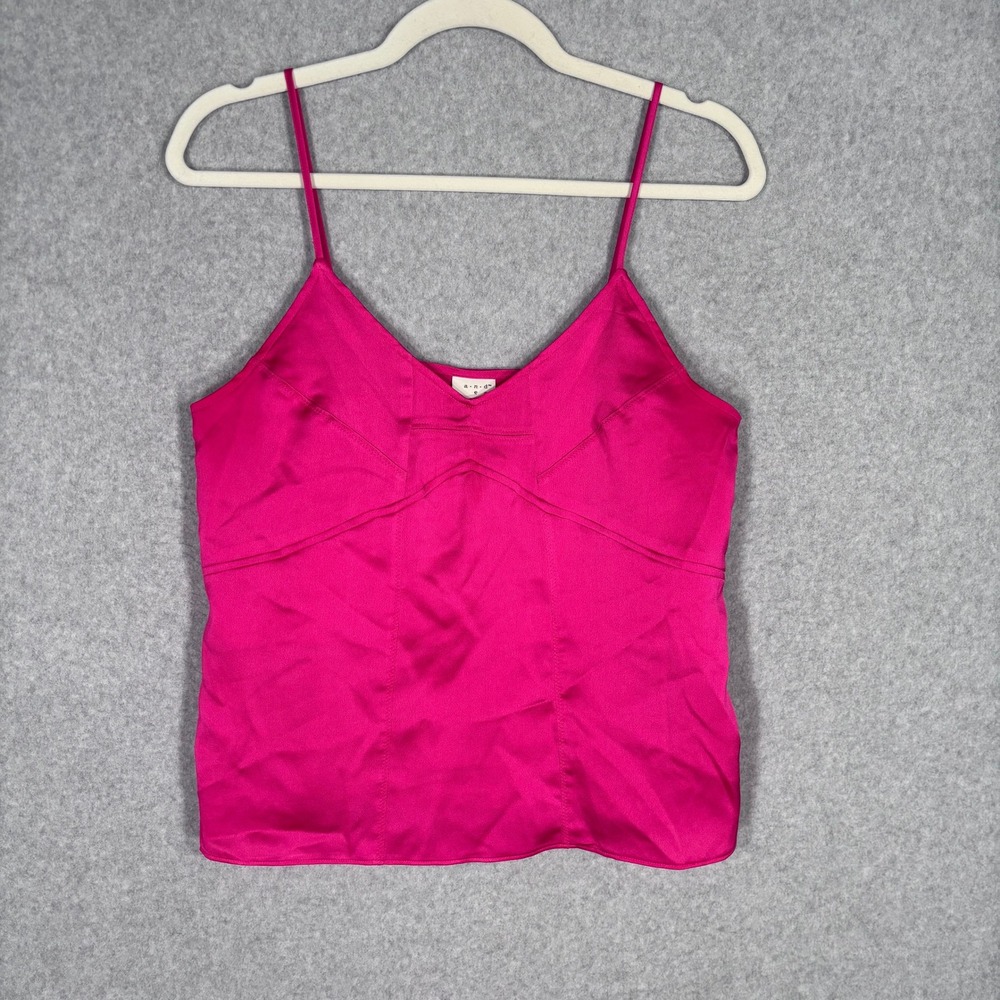 A New Day Satin Cami Tank Top Small Pink Glam Party Vacation Summer Feminine